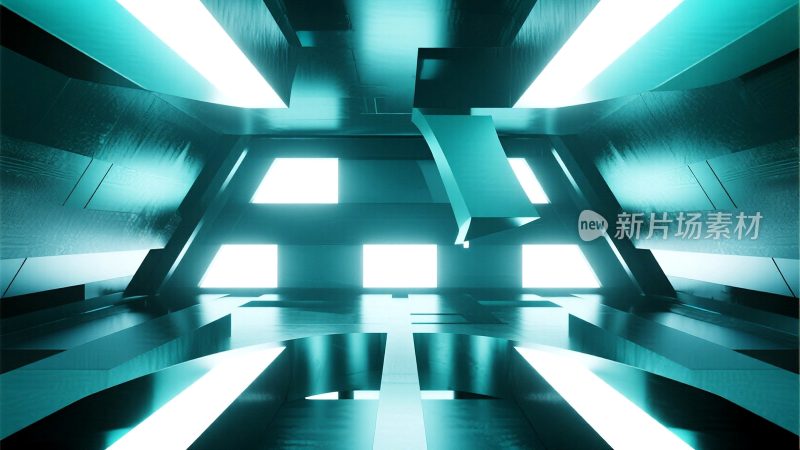 未来感发光几何空间场景