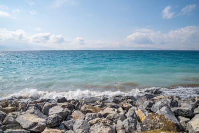 新疆名胜景区赛里木湖蓝色湖水