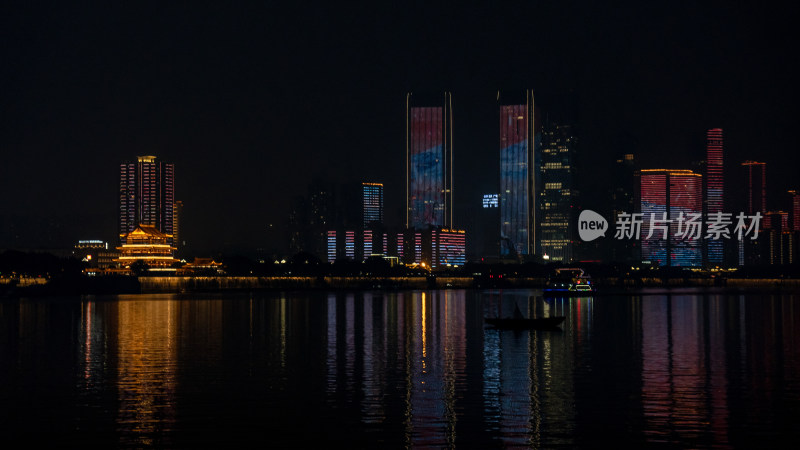 湖南长沙城市夜景灯光摄影图