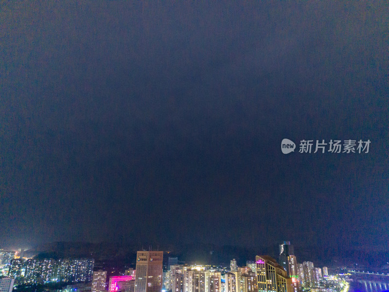 兰州城市夜景航拍图