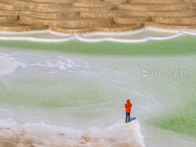 青海海西州大柴旦翡翠湖网红高空航拍