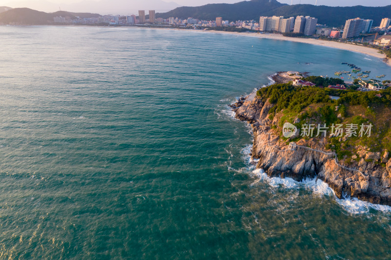 大海海洋礁石海浪沙滩海岛海陵岛航拍摄影图