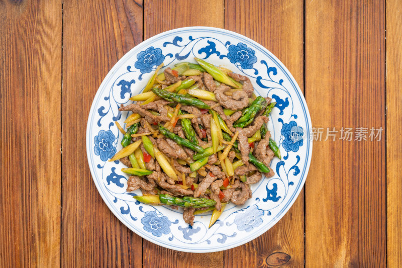 特色中餐川味炒菜芦笋炒牛肉及配料