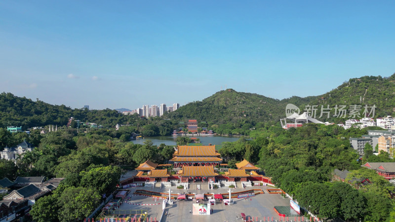 航拍广东珠海圆明新园