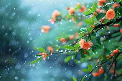 雨水背景自然风景植物