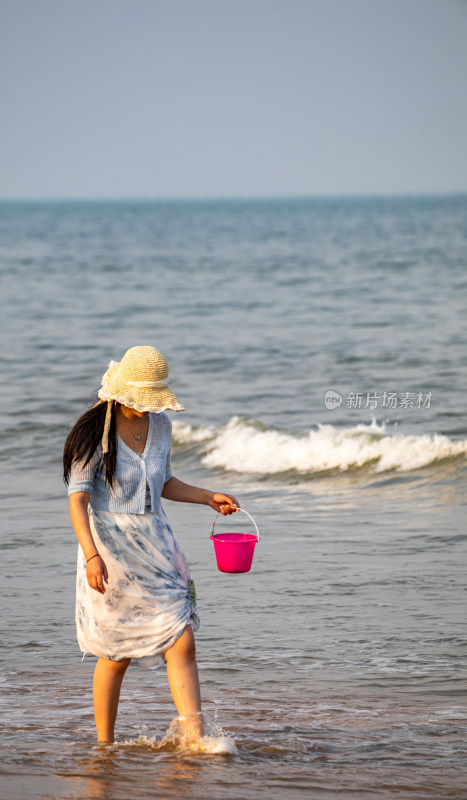 山东日照金沙滩海滨海岸海滩景观