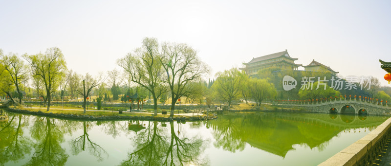 春天的青州范公亭公园风景