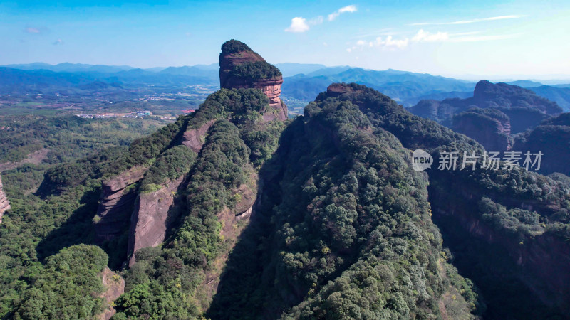 广东丹霞山5A景区丹霞地貌航拍