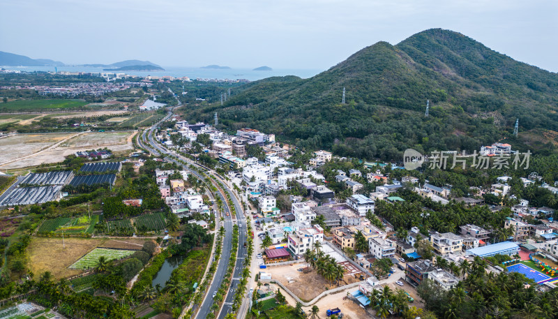 航拍三亚亚龙湾乡村振兴建设示范村博后村