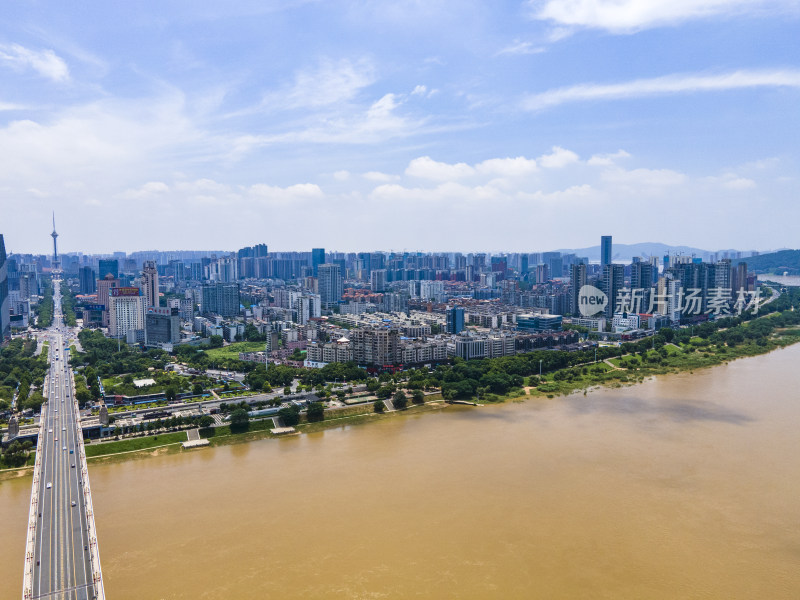 湖南株洲城市建设航拍摄影图