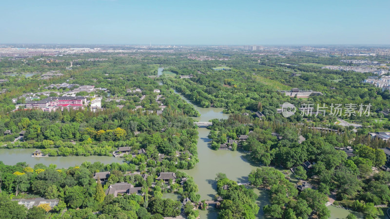 航拍江苏扬州瘦西湖5A景区