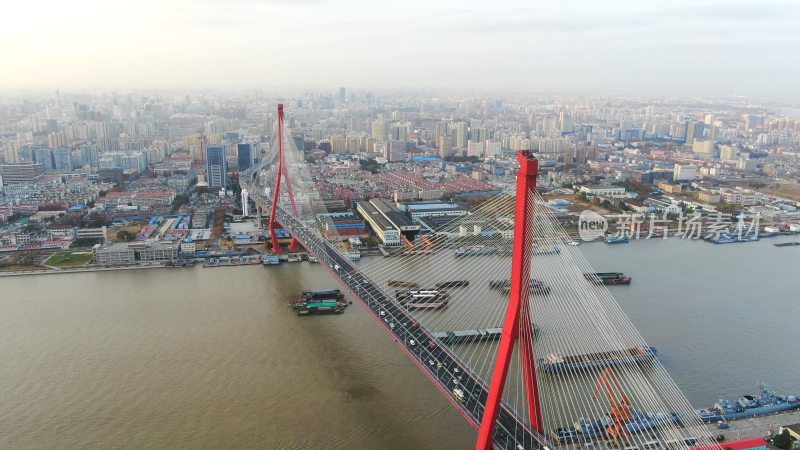 航拍上海杨浦大桥