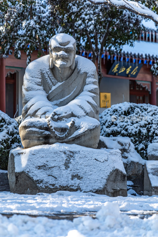 济南千佛山冬日雪景景观