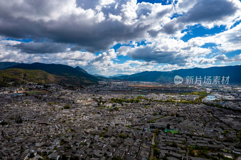 世界文化遗产云南丽江古城5a景区航拍