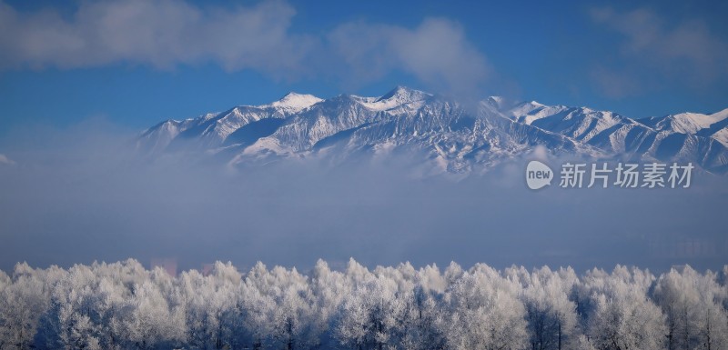 雪山 雾凇  村庄