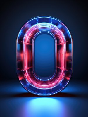 赛博朋克风格倒计时数字0海报素材