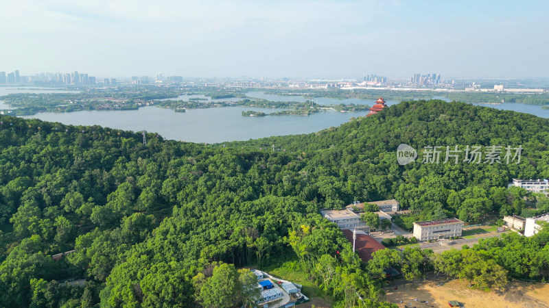 航拍湖北武汉东湖景区东湖公园