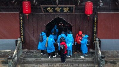 湖北十堰市武当山景区紫霄宫景观古迹旅游