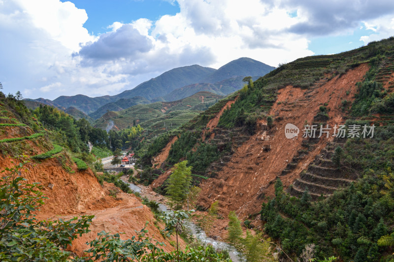 山林间的村庄全景