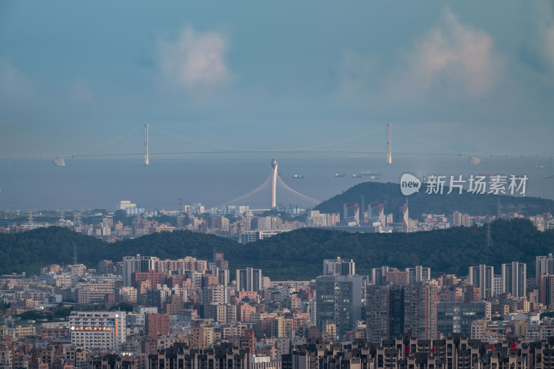 深圳宝安机场深中大桥滨海湾跨海大桥与城市