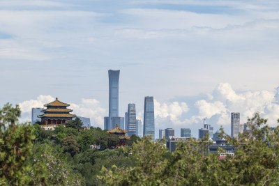 北京古今建筑中国尊景山