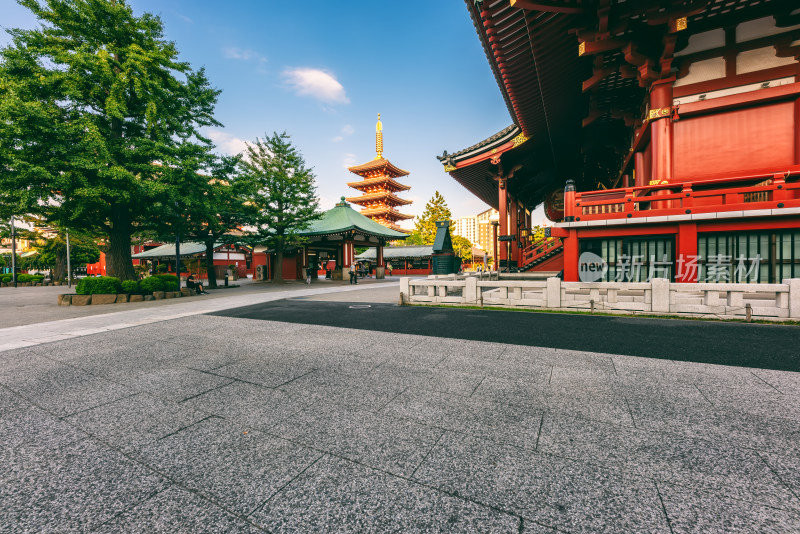 日本东京浅草寺五重塔建筑风光