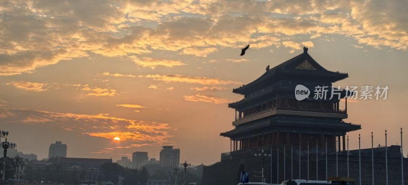 北京正阳门落日