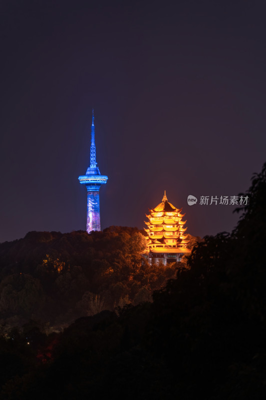 德阳旌阳区钟鼓楼德阳之星电视塔古今同框