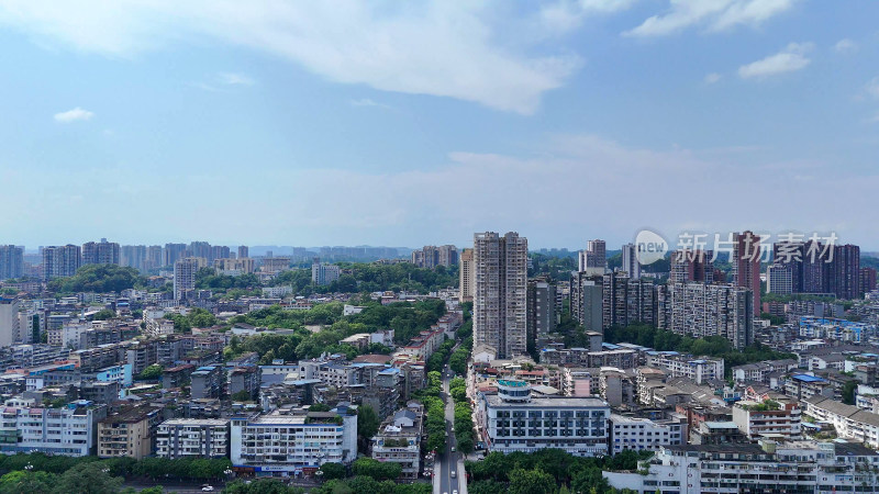 航拍四川乐山城市建设乐山大景