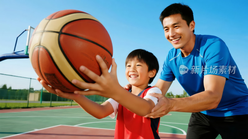 教师节父亲如师教导孩子运动成长背景图