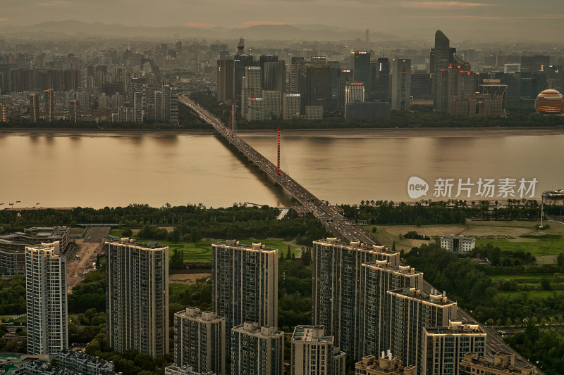 浙江杭州滨江城市风光