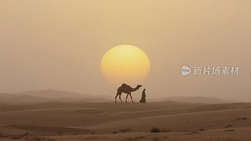 沙漠骆驼行商 西域风情敦煌