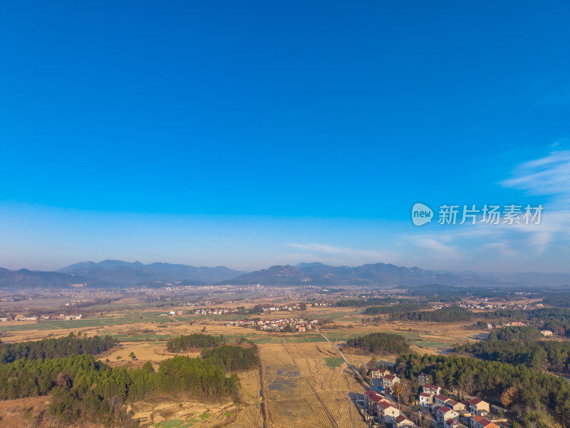 乡村田园风光航拍全景