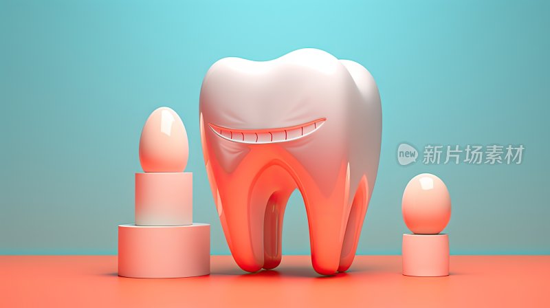 3D卡通医疗医学插，牙齿