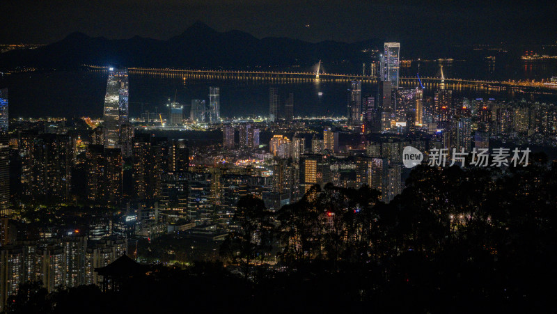 城市夜景鸟瞰全景