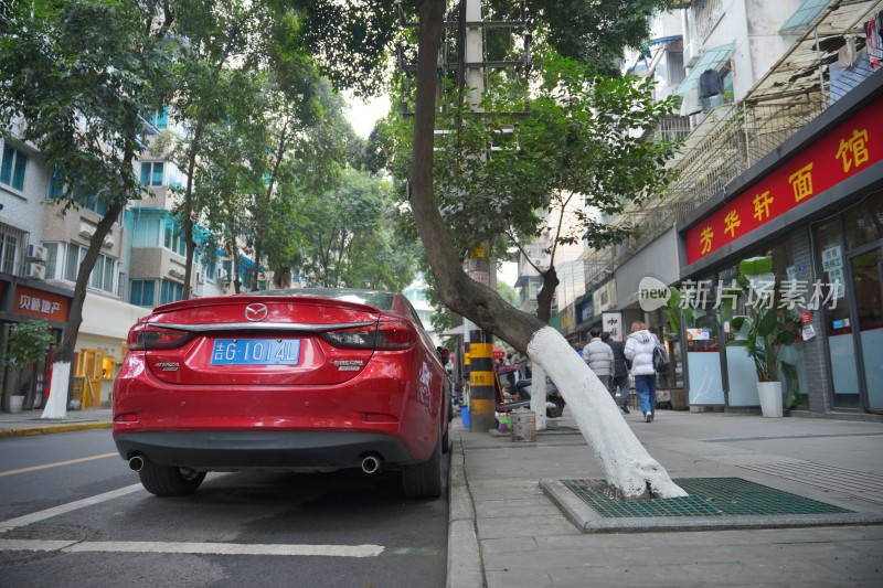 成都玉林路街头路边街道实拍素材