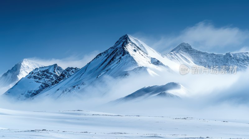 珠穆朗玛峰高峰雪山最高海拔云雾云层