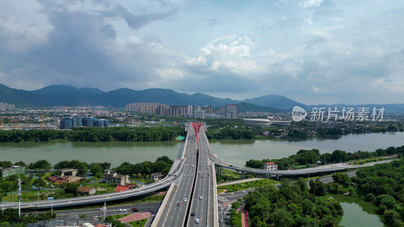 航拍漳州龙江中路九龙江大桥