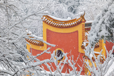 长沙岳麓书院雪景