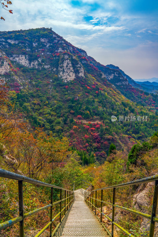 山东淄博潭溪山大裂谷地质公园秋景