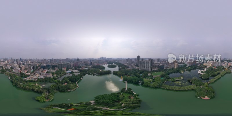广州流花湖公园全景图片航拍