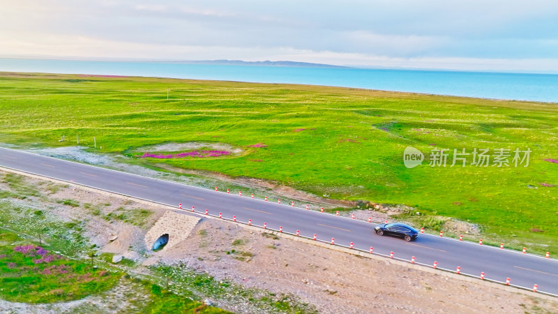 青海湖环湖公路航拍