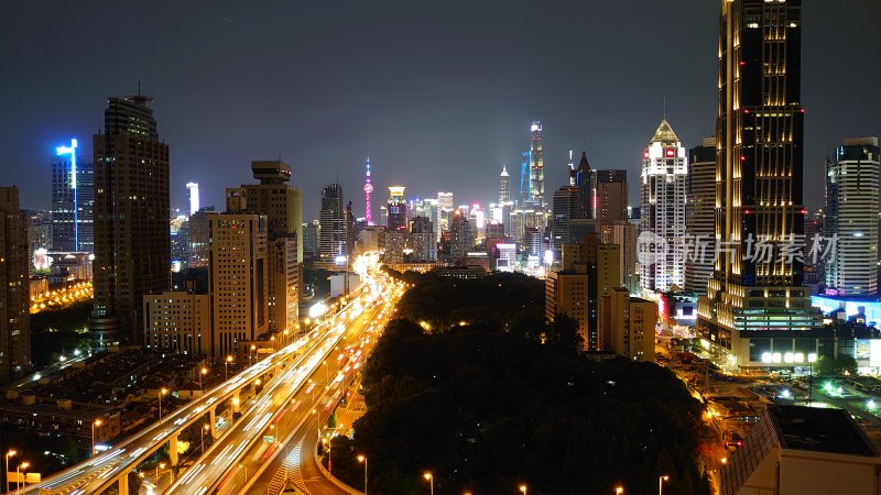 上海延安高架夜景