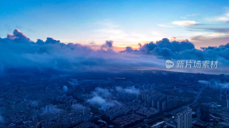 广东汕头云海日出航拍图