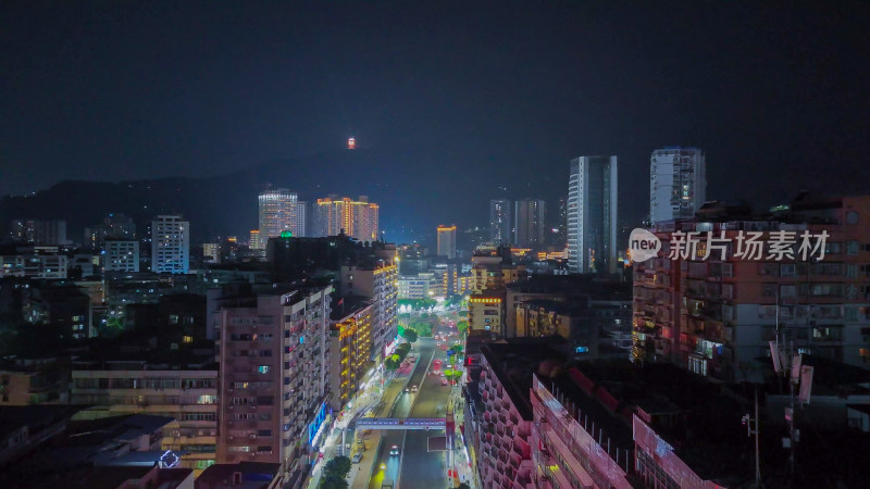 四川达州夜景达州大景航拍