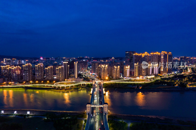 福建泉州城市夜景航拍摄影图