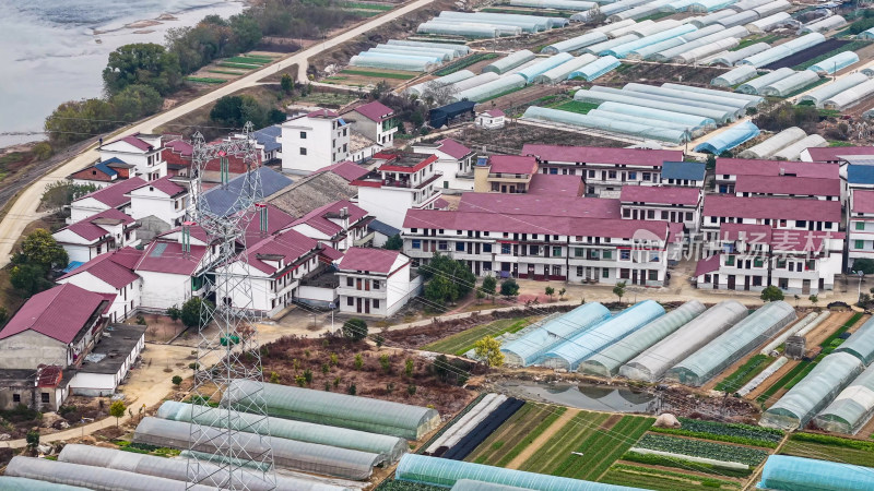 乡村民居鸟瞰全景