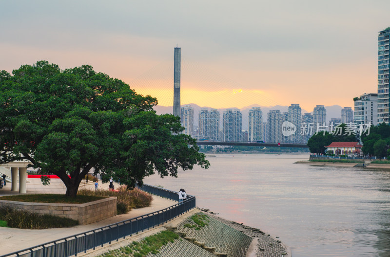 福建福州三县洲大桥日落