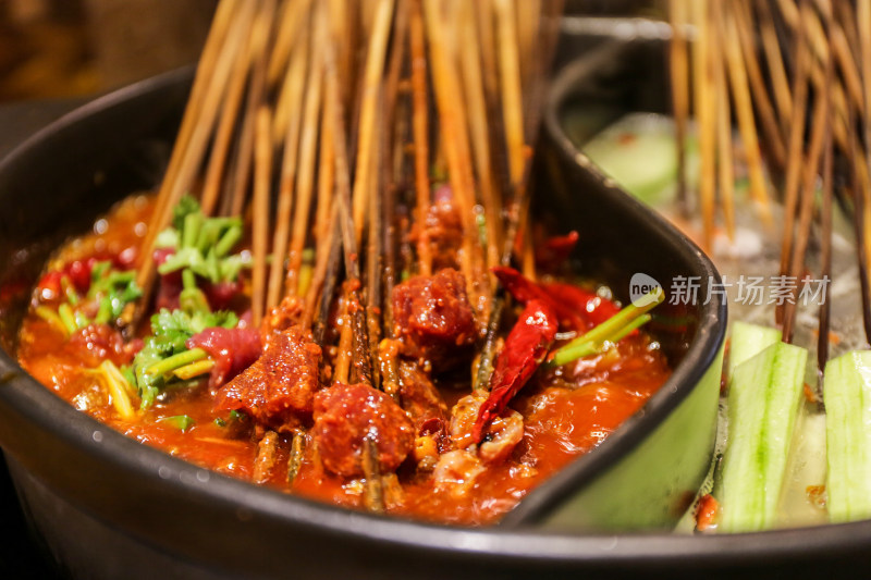 美食小吃烤串特写