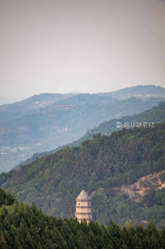 陕西延安宝塔山宝塔岭山寺塔摘星楼